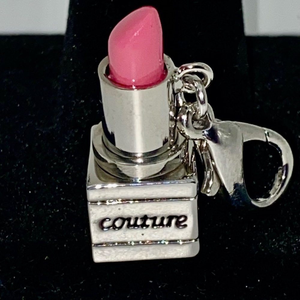 Juicy Couture silver tone and pink lipstick charm - Picture 6 of 9
